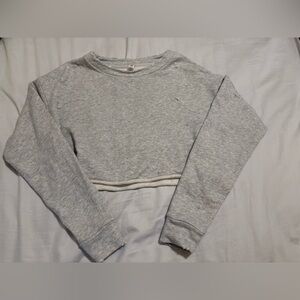 Alo grey cropped distressed sweatshirt